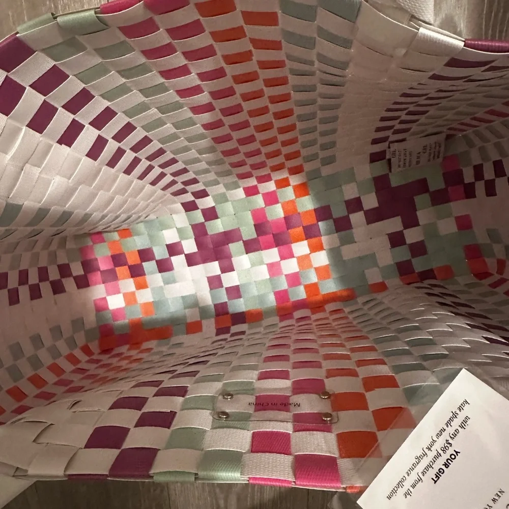 Kate Spade Colorful Checkered Tote - Picture 2 of 2